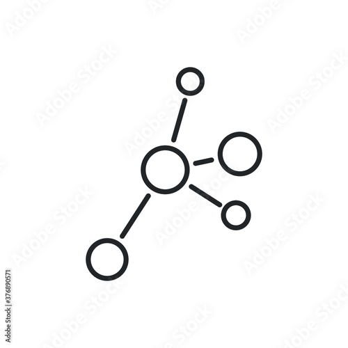 line style protein amino acid icon. Geometric chemistry Molecule . Science reaction. Proline Molecular structure. Carbon, nitrogen, oxygen atoms. vector illustration. design on white background EPS 10