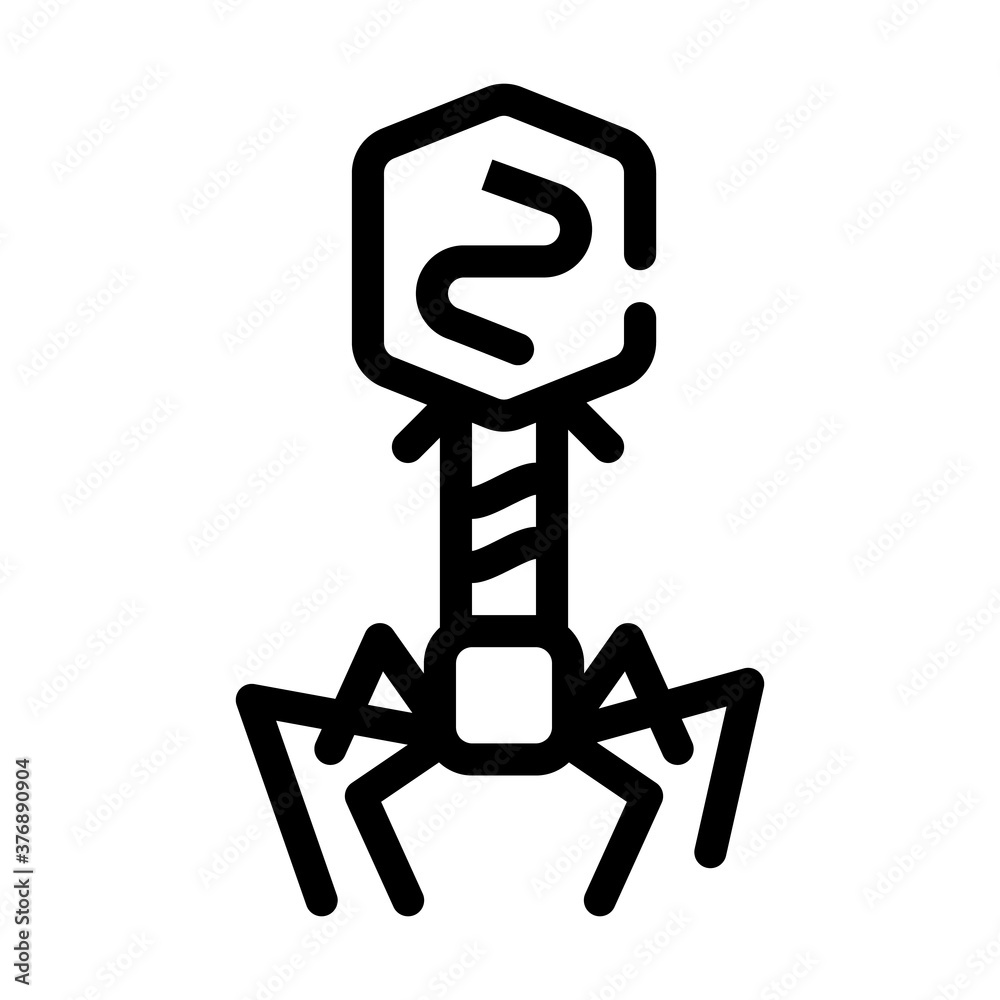 bacteriophage virus line icon vector isolated illustration bacteriophage virus line icon vector isolated illustration