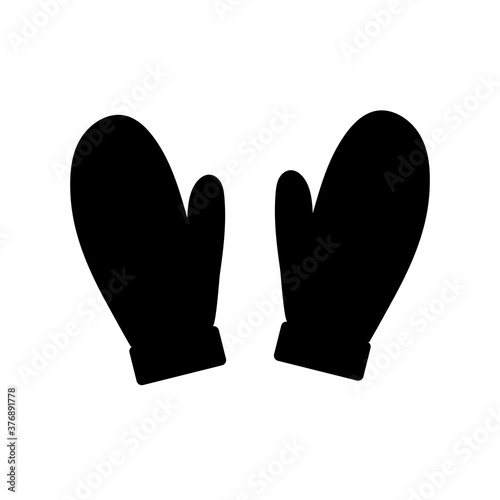 Winter mittens icon, logo isolated on white background