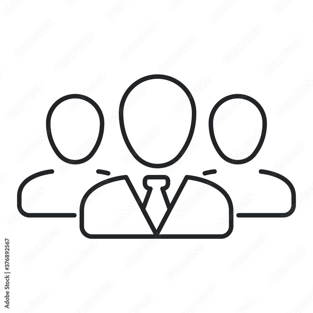 Human resource icon, recruit linear sign isolated on white background - editable vector illustration eps10 Human resource icon, recruit linear sign isolated on white background - editable vector illustration eps10