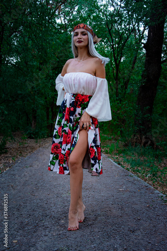 young woman in the park