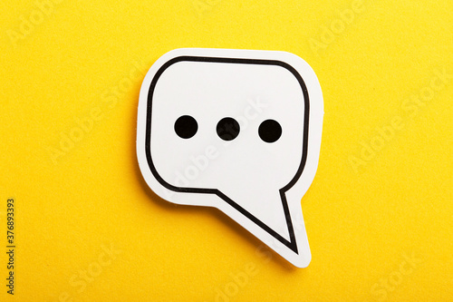 Chat Speech Bubble Isolated On Yellow Background