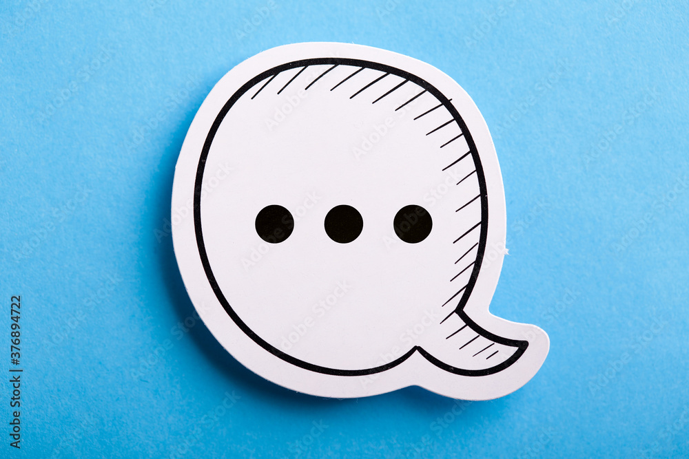 Chat Speech Bubble Isolated On Blue Background Chat Speech Bubble Isolated On Blue Background