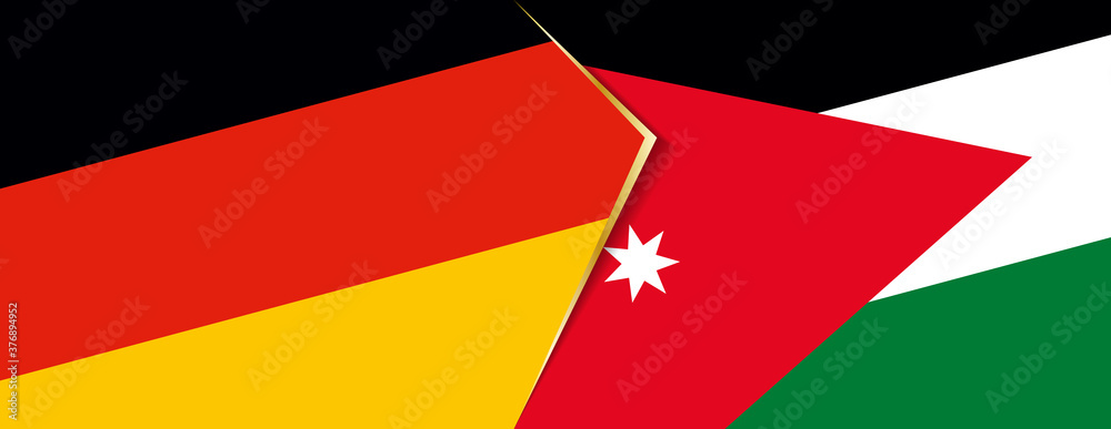 Germany and Jordan flags, two vector flags. Germany and Jordan flags, two vector flags.