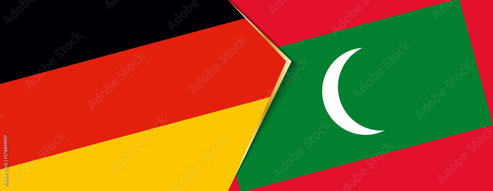 Germany and Maldives flags, two vector flags. Germany and Maldives flags, two vector flags.