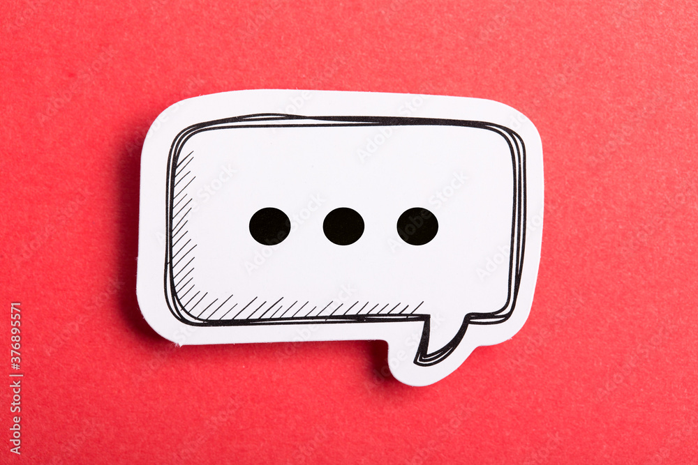 Chat Speech Bubble Isolated On Red Background Chat Speech Bubble Isolated On Red Background
