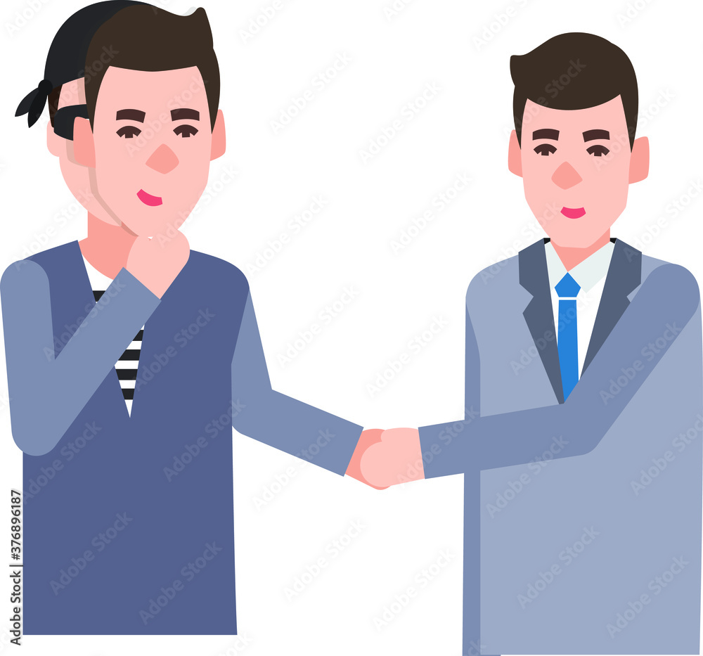 Two people are making a business deal. One of the guy is genuinely looking forward to it and whereas the other is ready to deceive him. Two people are making a business deal. One of the guy is genuinely looking forward to it and whereas the other is ready to deceive him.
