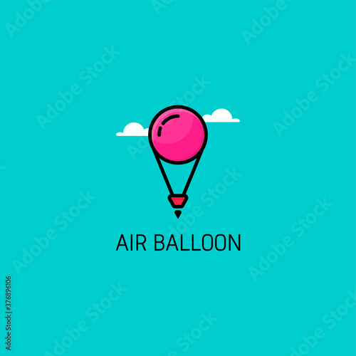 air balloon logo template design. Vector illustration. Abstract air balloon web Icons and vector logo.
