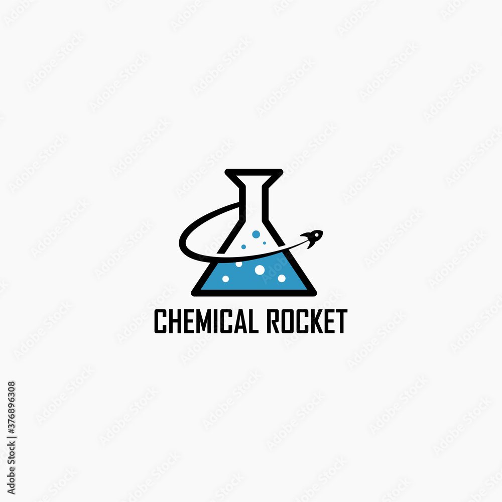 chemical rocket logo template design. Vector illustration. Abstract chemical and rocket web Icons and vector logo.