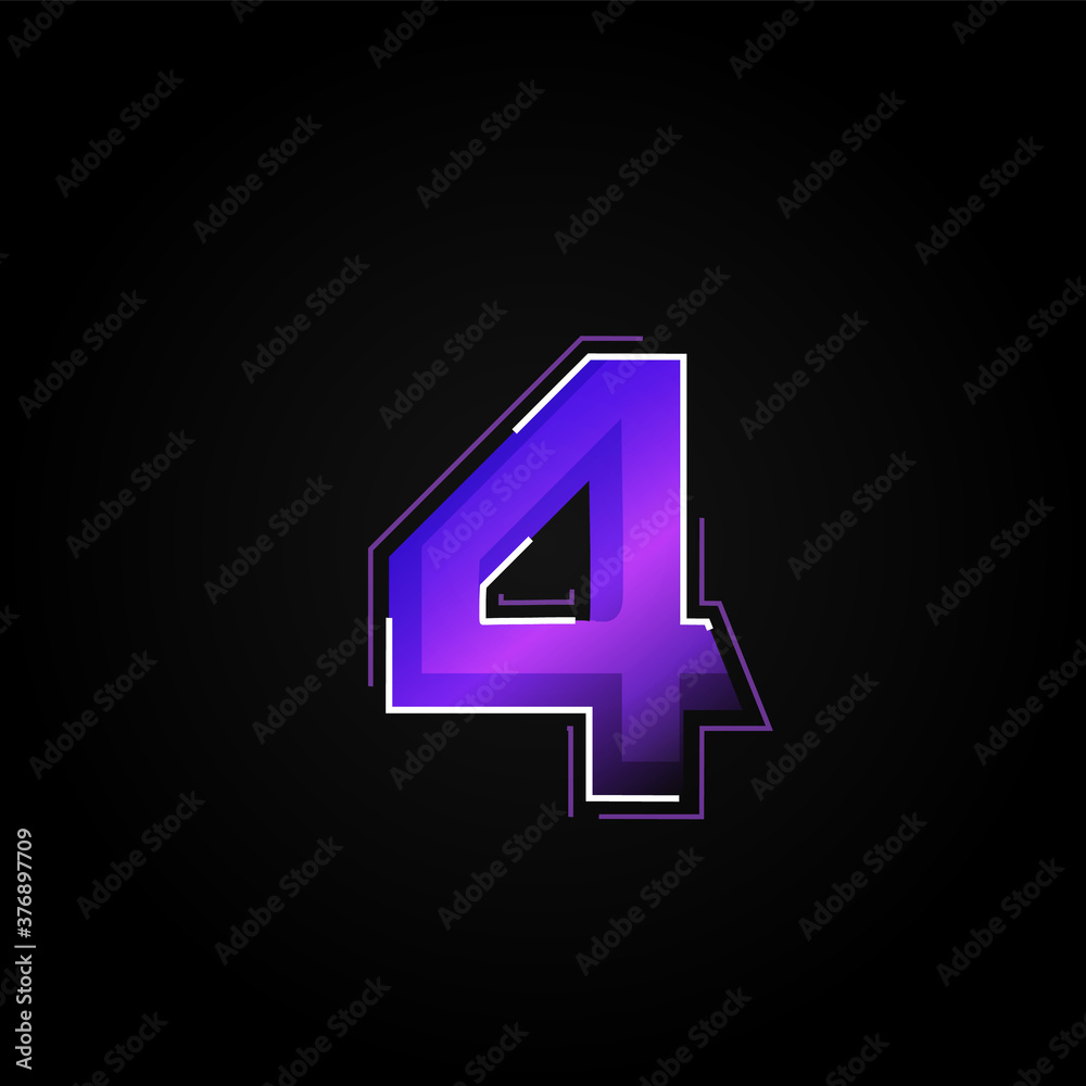 Futuristic purple/blue character from a fontset with dashed strokes and blending effects, vector illustration Futuristic purple/blue character from a fontset with dashed strokes and blending effects, vector illustration