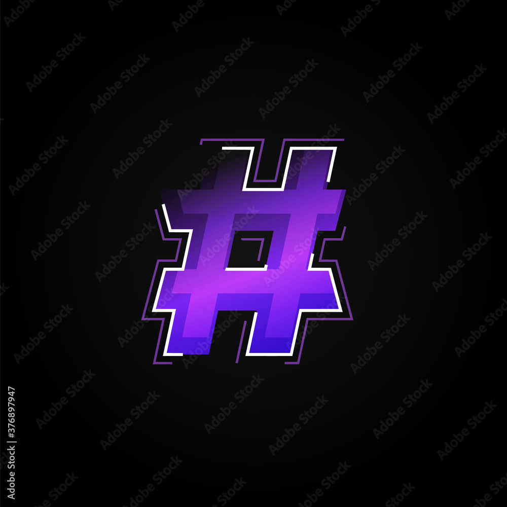 Futuristic purple/blue character from a fontset with dashed strokes and blending effects, vector illustration Futuristic purple/blue character from a fontset with dashed strokes and blending effects, vector illustration