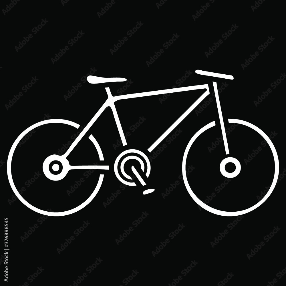 bicycle icon on black bicycle icon on black