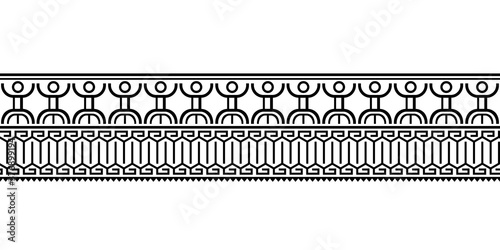 Maori polynesian tattoo border tribal sleeve seamless pattern vector with human. Samoan bracelet tattoo design fore arm or foot with figure of a man. Armband tattoo tribal.