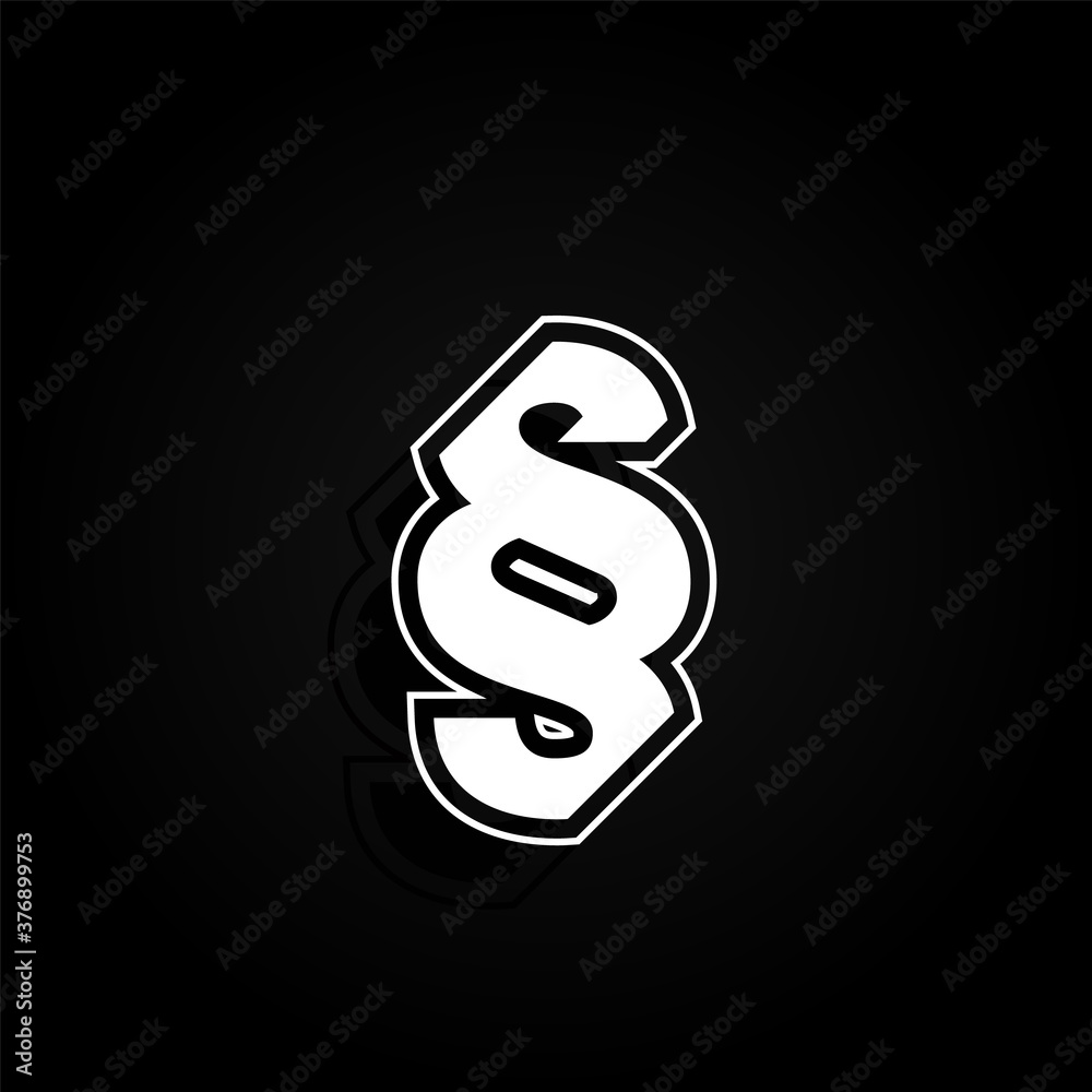 Modern, minimal and dynamic 'Rapper' font character with 45 degree ...