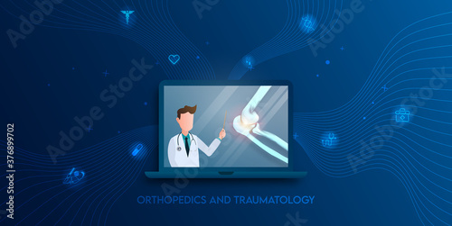 Technology for treatment of hand bone. Abstract traumatology and orthopedics. Medical science in the hospital for body joints.