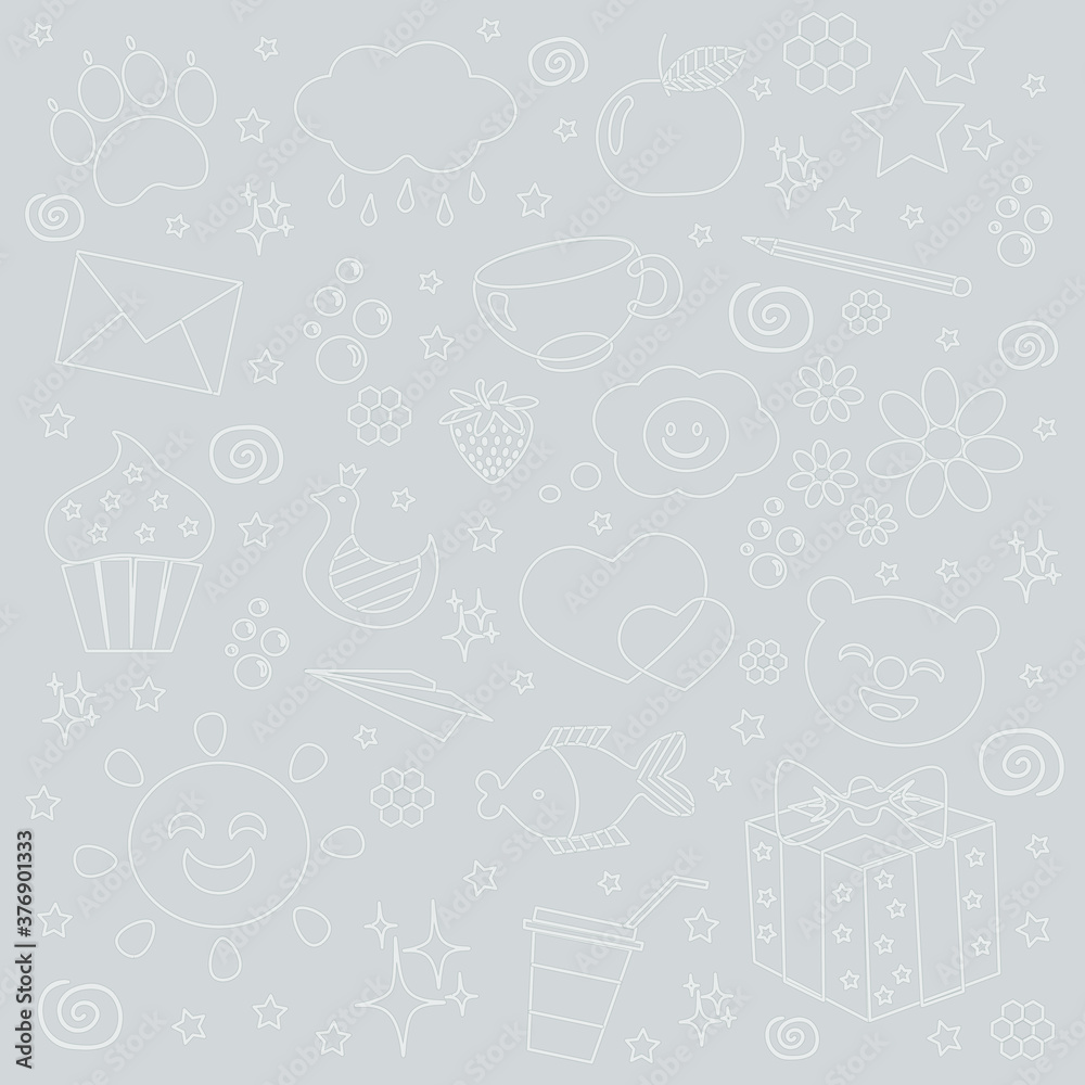 seamless pattern with random doodle icons seamless pattern with random doodle icons