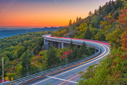 Grandfather Mountain, North Carolina, USA at Linn Cove Viaduct.