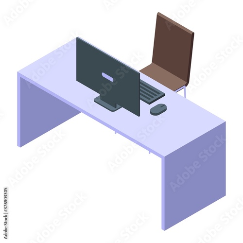 Outsource desktop icon. Isometric of outsource desktop vector icon for web design isolated on white background