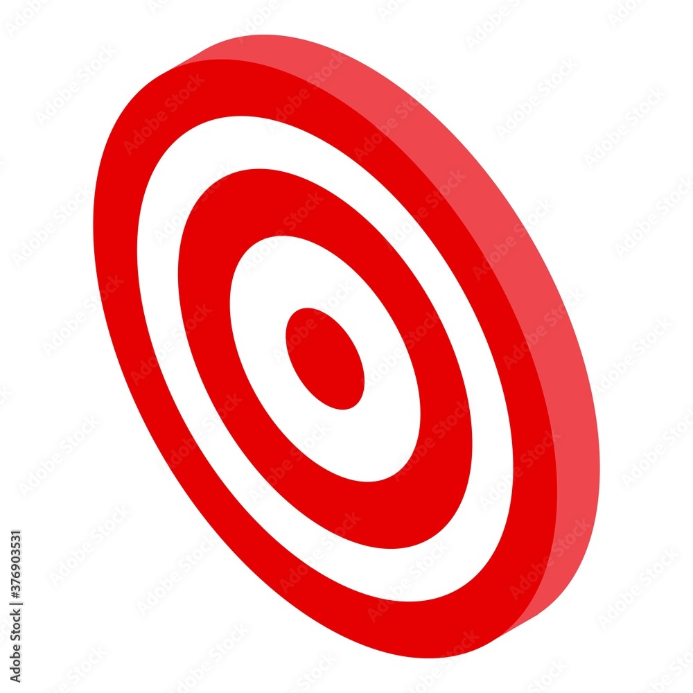 Outsource target icon. Isometric of outsource target vector icon for web design isolated on white background Outsource target icon. Isometric of outsource target vector icon for web design isolated on white background