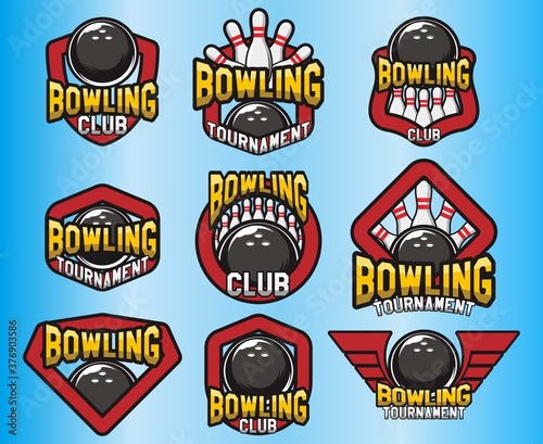 Bowling Club Logo set