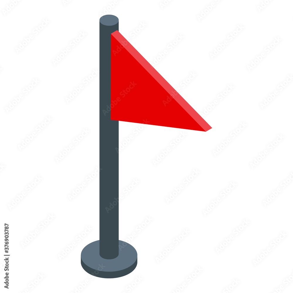 Hurling red flag icon. Isometric of hurling red flag vector icon for web design isolated on white background Hurling red flag icon. Isometric of hurling red flag vector icon for web design isolated on white background