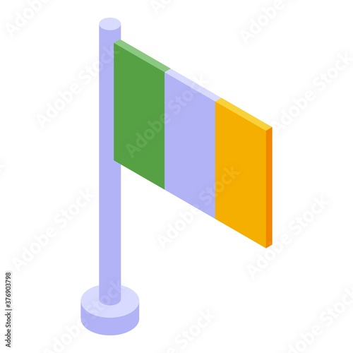Hurling Ireland flag icon. Isometric of hurling Ireland flag vector icon for web design isolated on white background