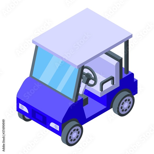 Club golf cart icon. Isometric of club golf cart vector icon for web design isolated on white background