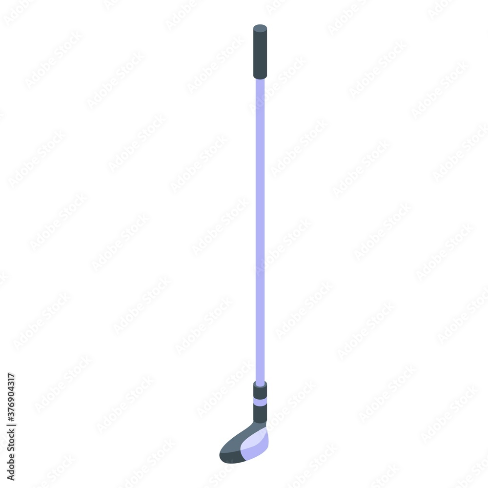 Golf stick icon. Isometric of golf stick vector icon for web design isolated on white background Golf stick icon. Isometric of golf stick vector icon for web design isolated on white background