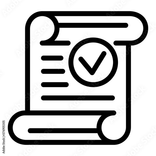 Certificate business paper icon. Outline certificate business paper vector icon for web design isolated on white background