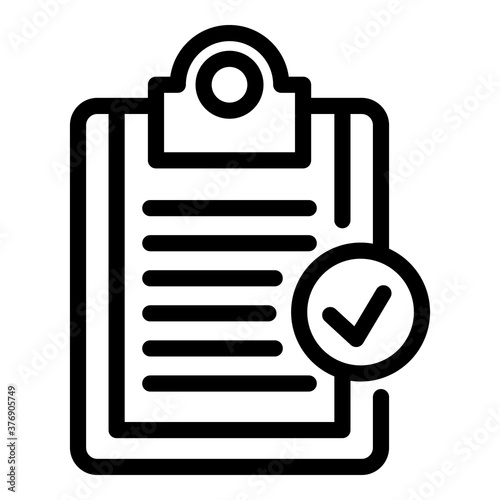 Norm certificate clipboard icon. Outline norm certificate clipboard vector icon for web design isolated on white background