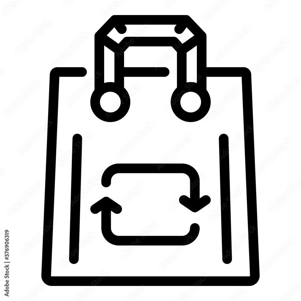 Eco recycle bag icon. Outline eco recycle bag vector icon for web design isolated on white background Eco recycle bag icon. Outline eco recycle bag vector icon for web design isolated on white background