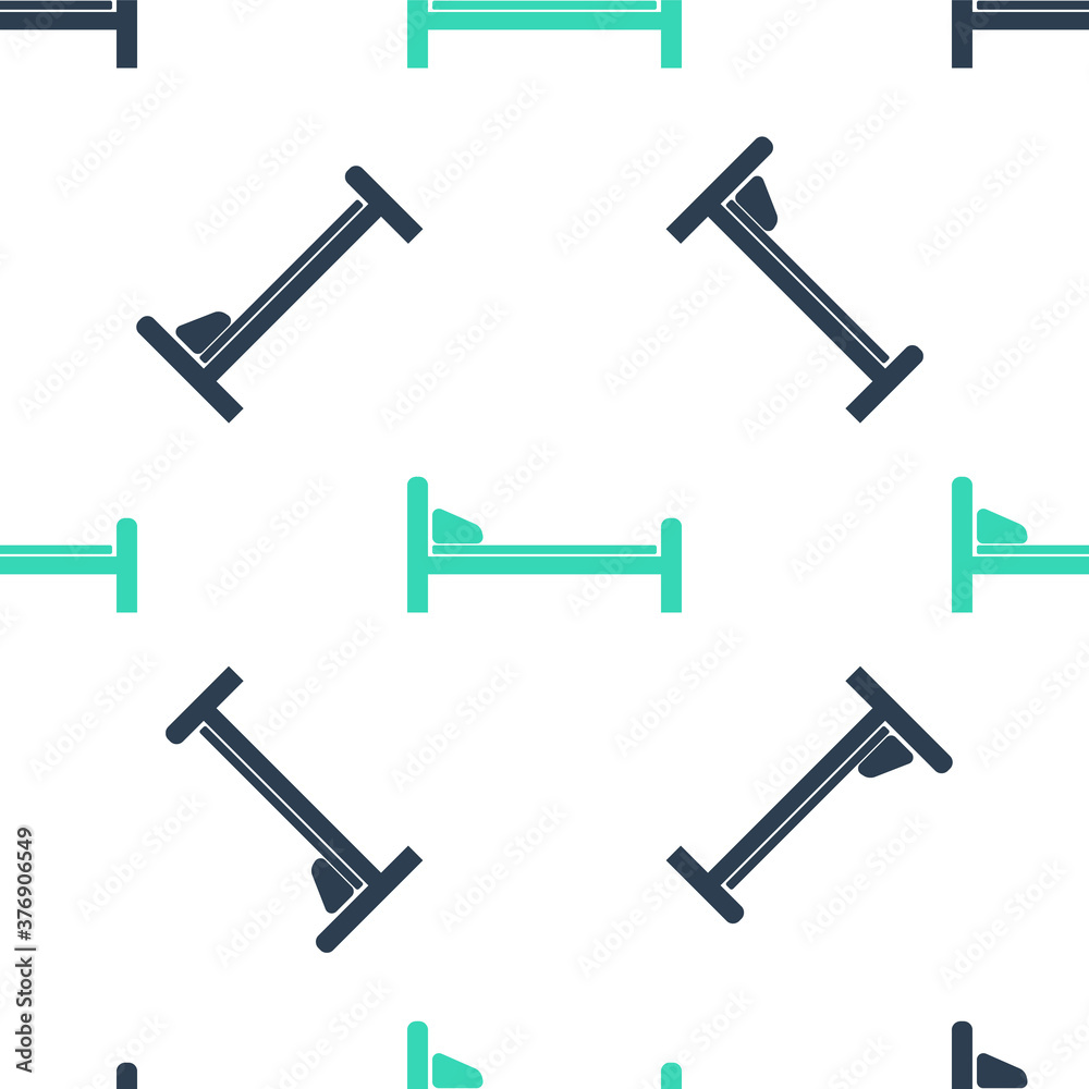 Green Hospital Bed icon isolated seamless pattern on white background. Vector. Green Hospital Bed icon isolated seamless pattern on white background. Vector.