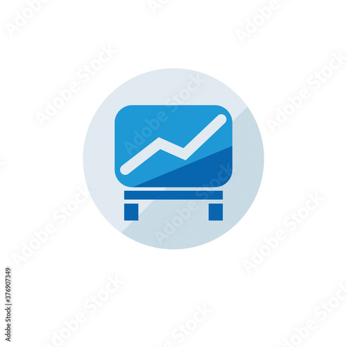 Business, finance icon. Vector illustration isolated on white background. Diagram symbol.