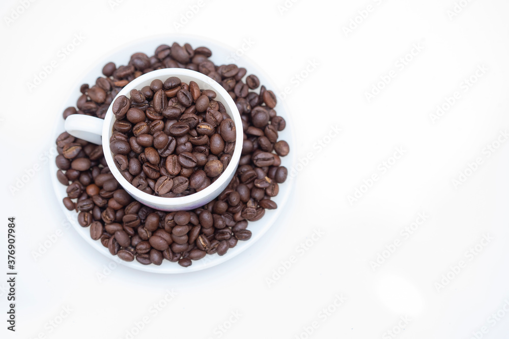 coffee beans in a cup top view coffee beans in a cup top view