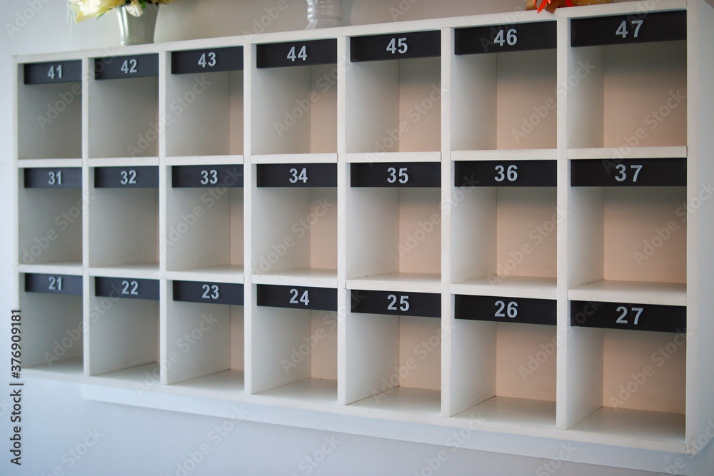 Sequential number box (document box) in a residence, condo, apartment.