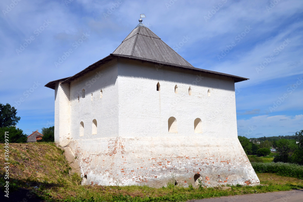 Spasskaya tower (XVII century) of Vyazma firtress. Vyazma town, Smolensk Oblast, Russia.