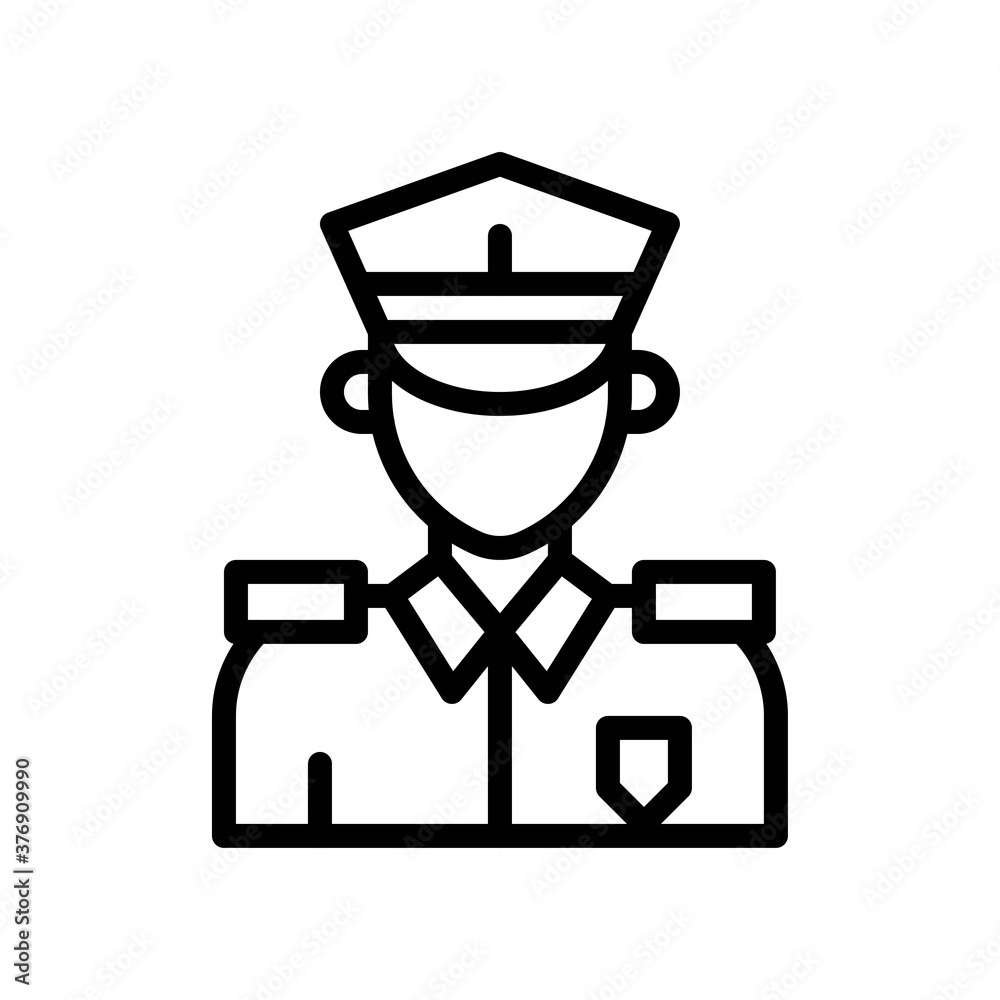 administrative related warden police or man with uniform and cap vector in lineal style, administrative related warden police or man with uniform and cap vector in lineal style,