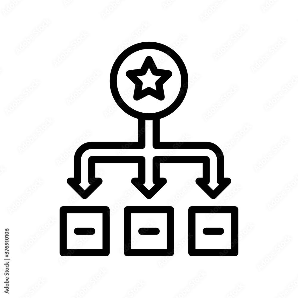 administrative related star indicate with arrow vector in lineal style, administrative related star indicate with arrow vector in lineal style,
