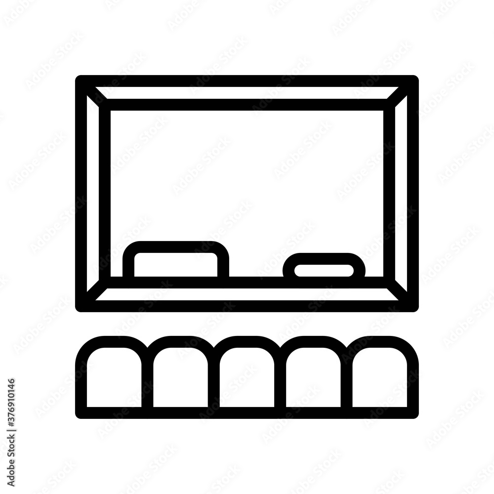administrative related green board with chairs, chalk and duster vector in lineal style, administrative related green board with chairs, chalk and duster vector in lineal style,