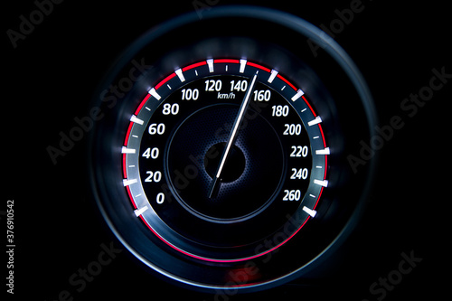 150 Kilometers per hour,light with car mileage with black background,number of speed,Odometer of car.