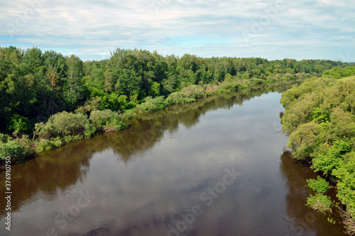 Russian landscape. Dnieper river in the vicinity of Gusino. Smolensk city, Smolensk Oblast, Russia.