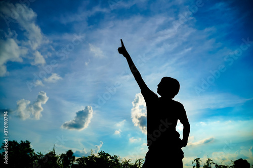 Happy indian child jumping in air