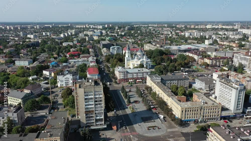 Aerial view of the city of Zhytomyr. View of the city from a height. Summer city of Zhytomyr Aerial view of the city of Zhytomyr. View of the city from a height. Summer city of Zhytomyr