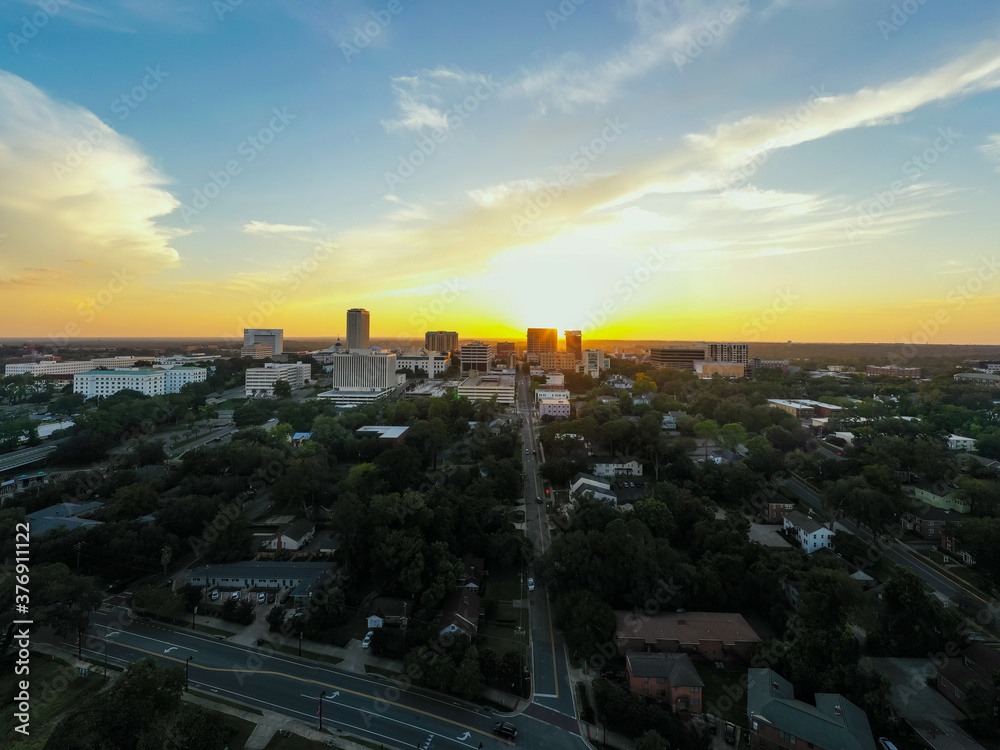 Aerial photo Downtown Tallahassee FL USA landscape