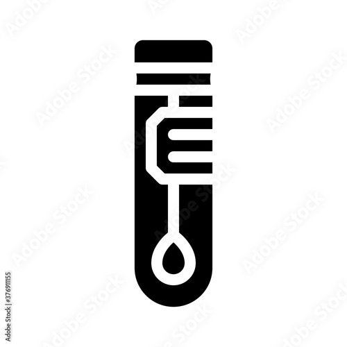 stick in flask for analysis glyph icon vector illustration