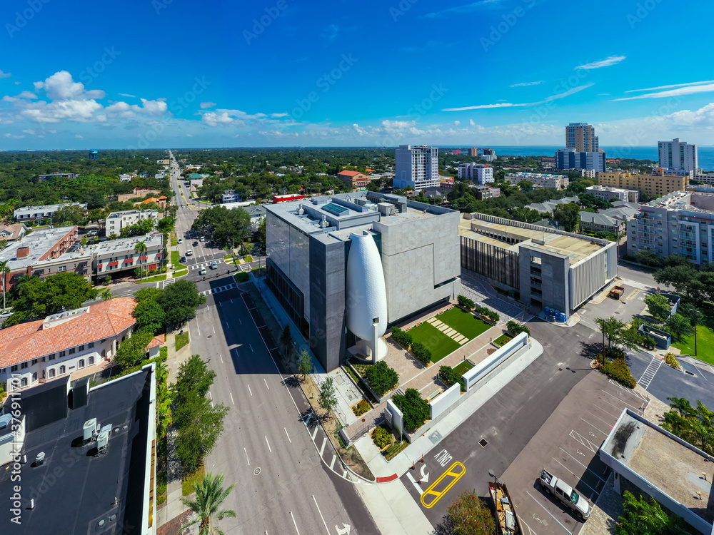Aerial photo Museum of the American Arts and Crafts Movement St Petersburg FL USA modern architecture
