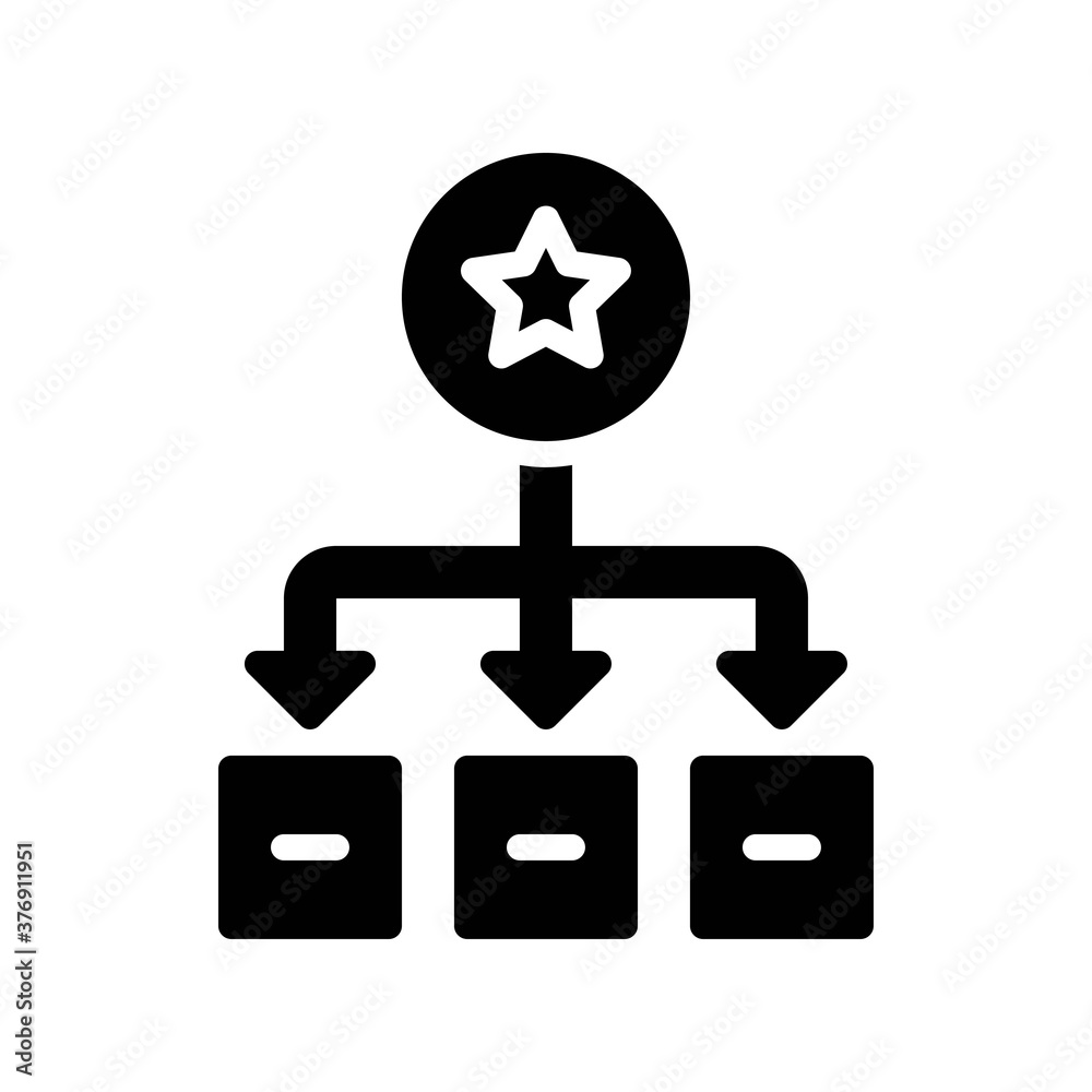 Fototapeta premium administrative related star indicate with arrow vector in solid design,