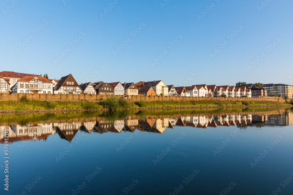 Obraz premium Stadtpanorama von Minden, NRW, Deutschland