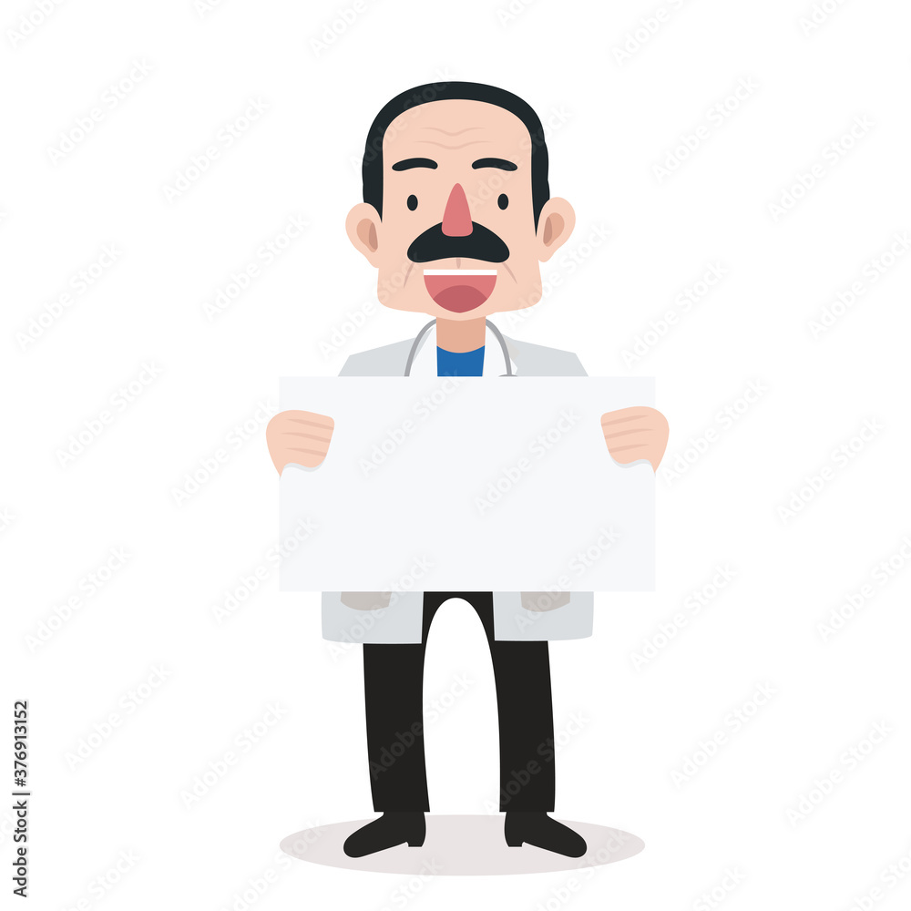 elderly old man doctor with holding a blank sign elderly old man doctor with holding a blank sign