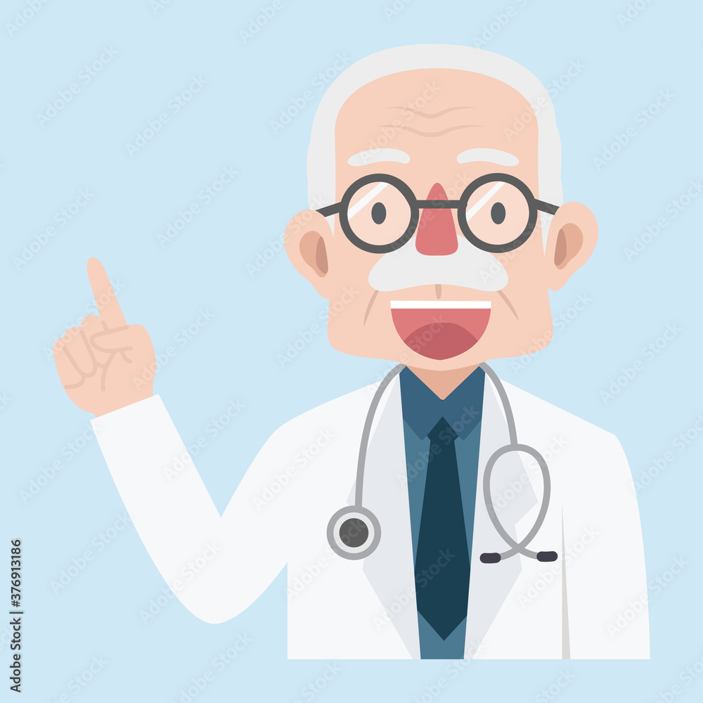 old man doctor with stethoscope